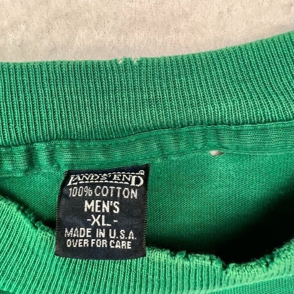 Vintage LAND'S END  Green T-Shirt Size XL men's, made in USA 100% cotton - Picture 7 of 16